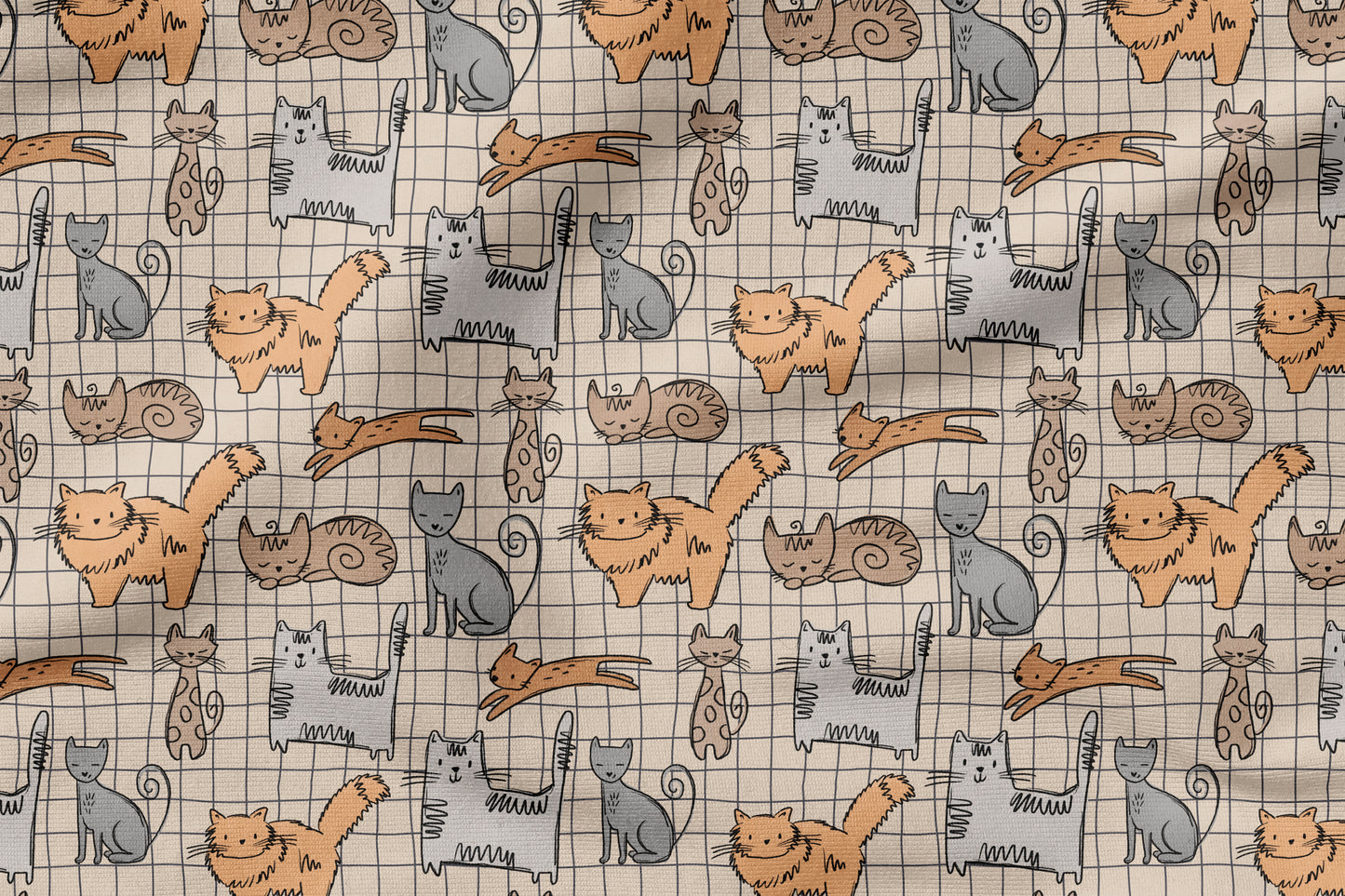 Cat Scratch Braun – Katzenstoff | auf verschiedenen Stoffarten