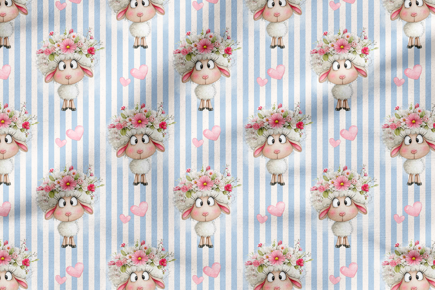 Miss Sheep Streifen – Schäfchen Stoff | auf verschiedenen Stoffarten