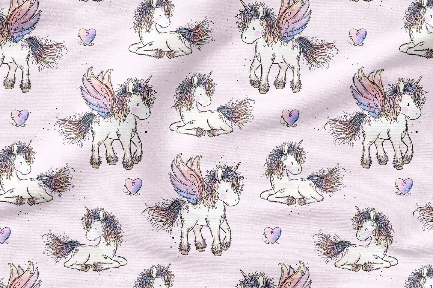 Einhornzeit Rosa – Einhorn Stoff in Rosa | verschiedene Stoffarten