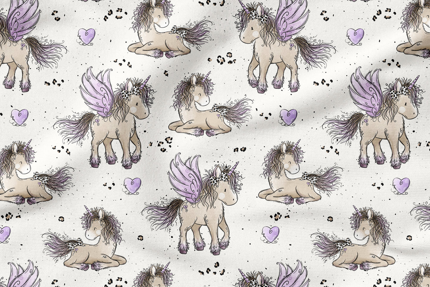 Einhornzeit Creme – Einhorn Stoff in Creme | verschiedene Stoffarten