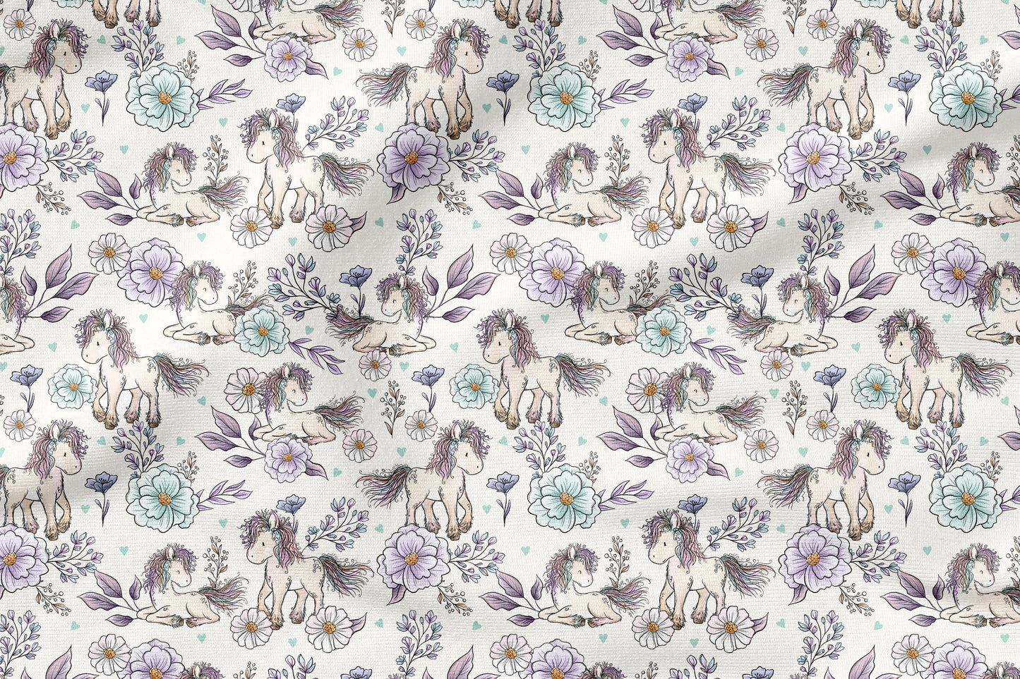 Flower Pony Creme – zauberhafter Pony Stoff | auf verschiedenen Stoffarten