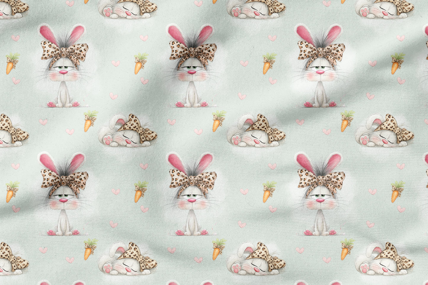 Miss Bunny Mint – verspielter Hasenstoff | verschiedene Stoffarten