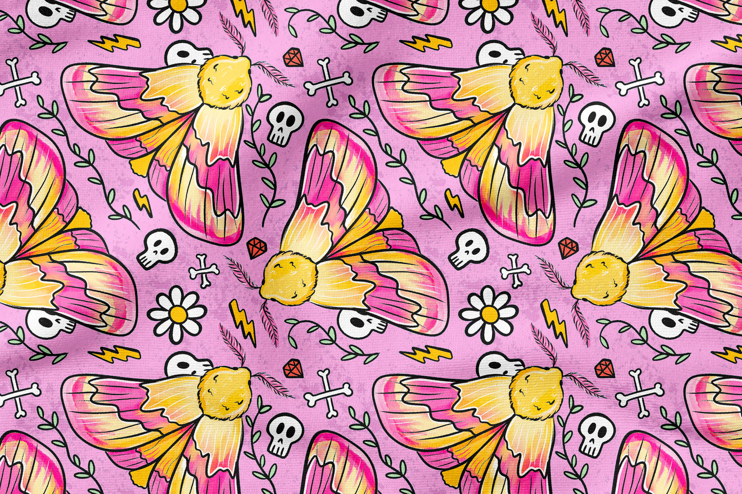 Wildflower Moth – Cooles Motten Design | auf verschiedenen Stoffarten