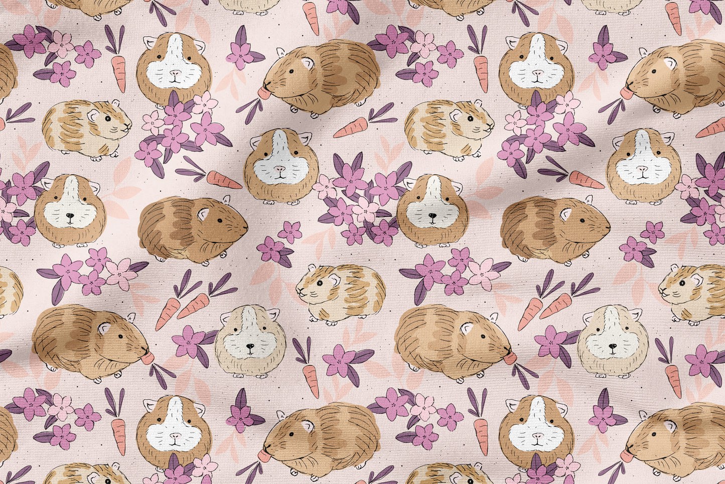 Meerschweinchenliebe Rosa – Kinderstoff mit Meerschweinchen | verschiedene Stoffarten