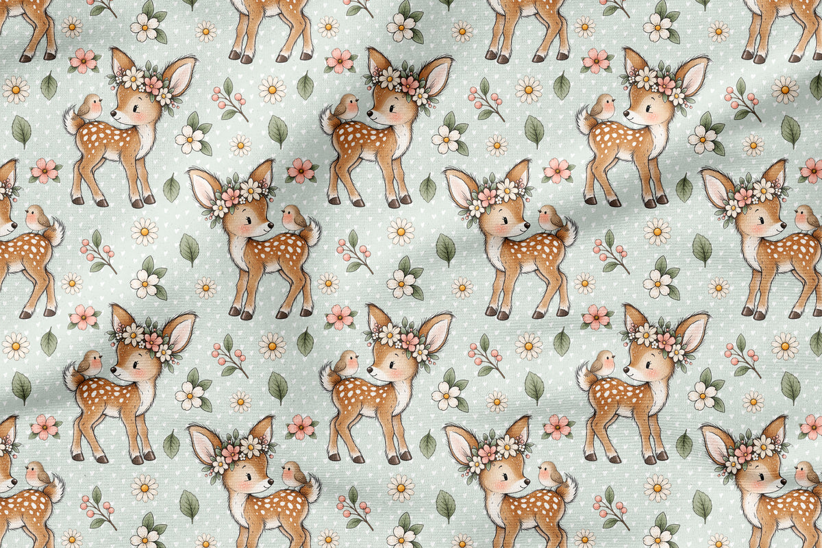 Fawn in Bloom Mint | auf verschiedenen Stoffarten