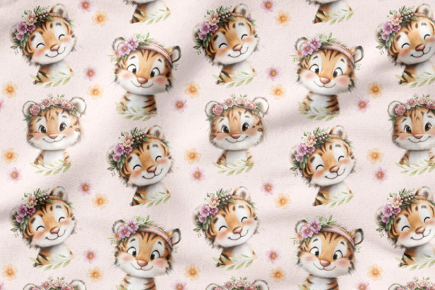 Little Tiger Love Rosa – süßes Tiger Design | verschiedene Stoffarten