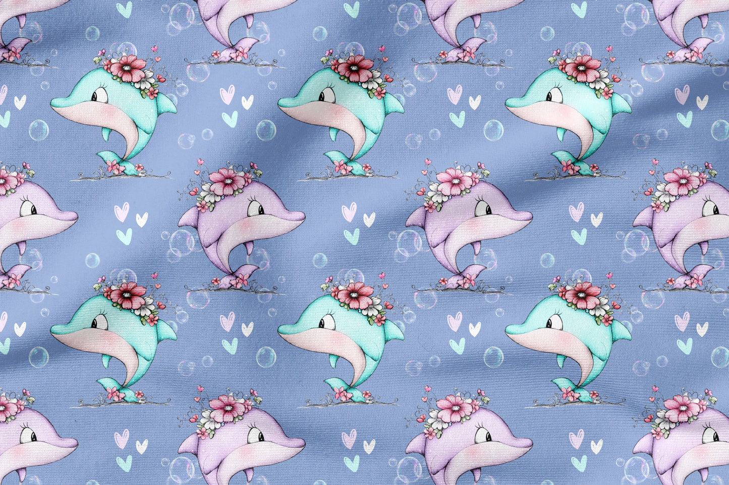 Stoffpaket Blooming Dolphin Lila | auf verschiedenen Stoffarten