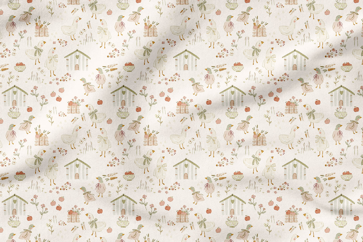 Goose Cottage Beige | auf verschiedenen Stoffarten