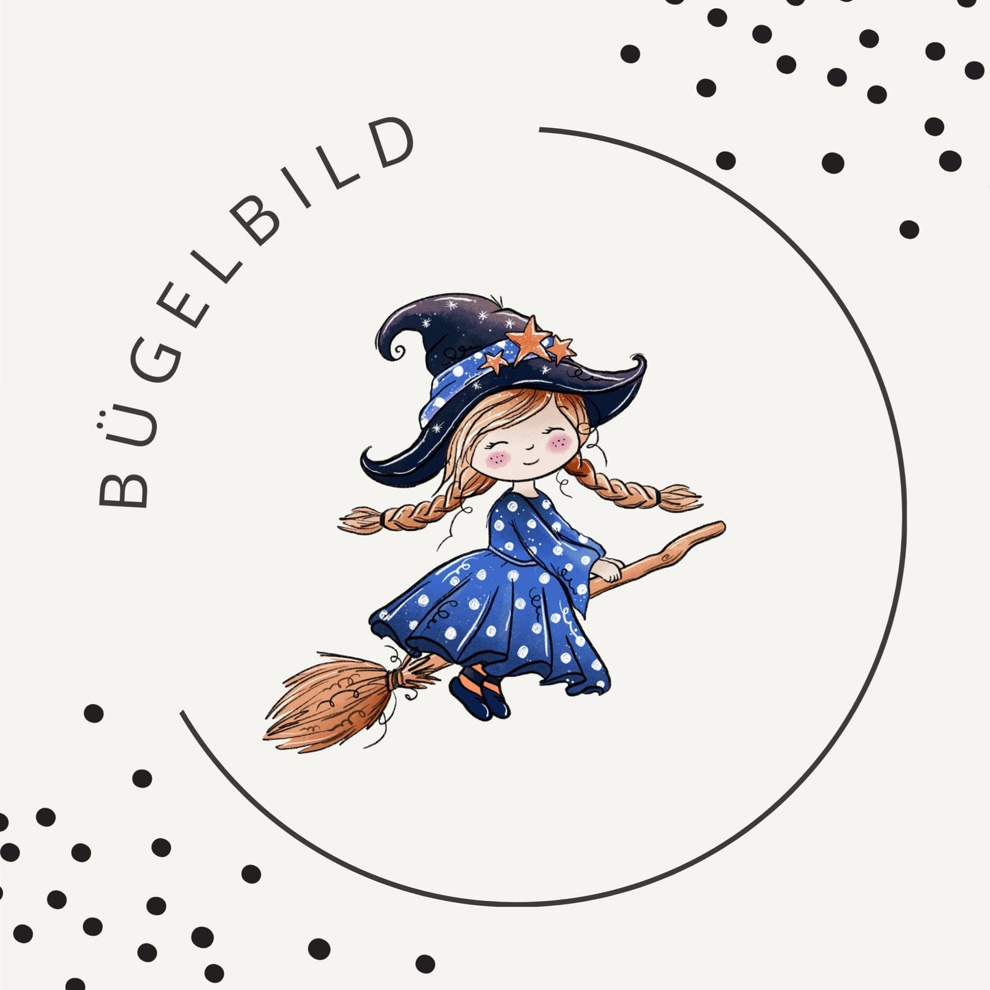 Bügelbild Hexilein Blau 2