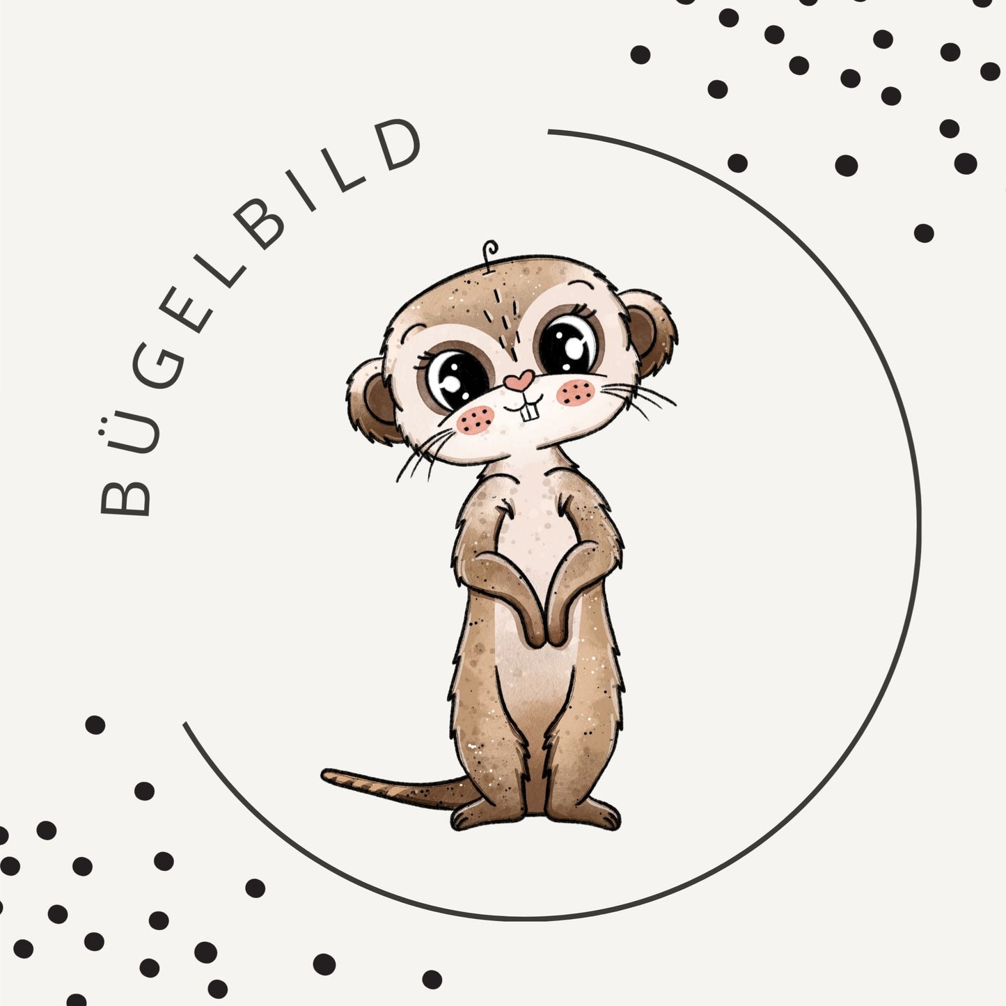 Bügelbild Erdmännchen Crew 1 – süßes Tiermotiv für Kinderkleidung
