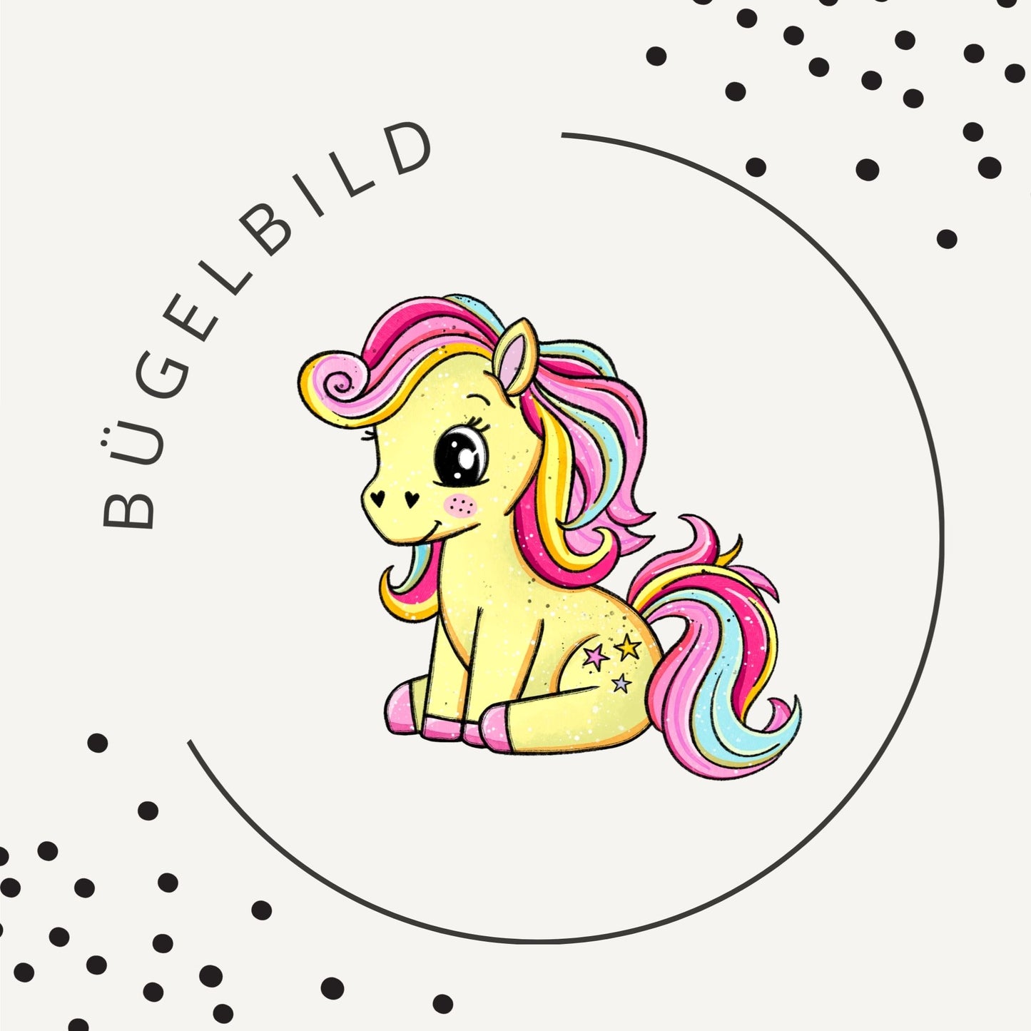 Bügelbild Polly Pony 4 – Regenbogen Pony für Kinder