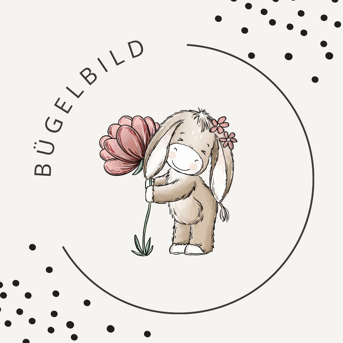 Bügelbild Eselliebe Girl Oldrose