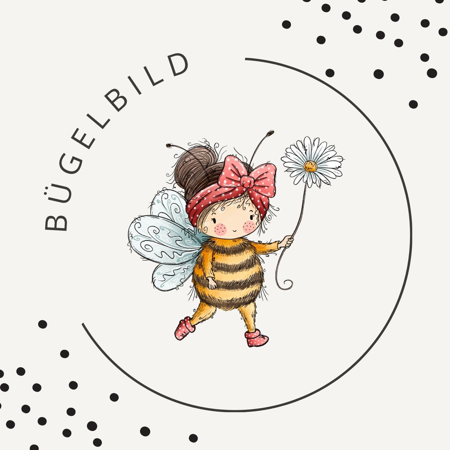 Bügelbild Bienenmädchen Rosa 3 – Süßes Bienenmotiv für Kinderkleidung