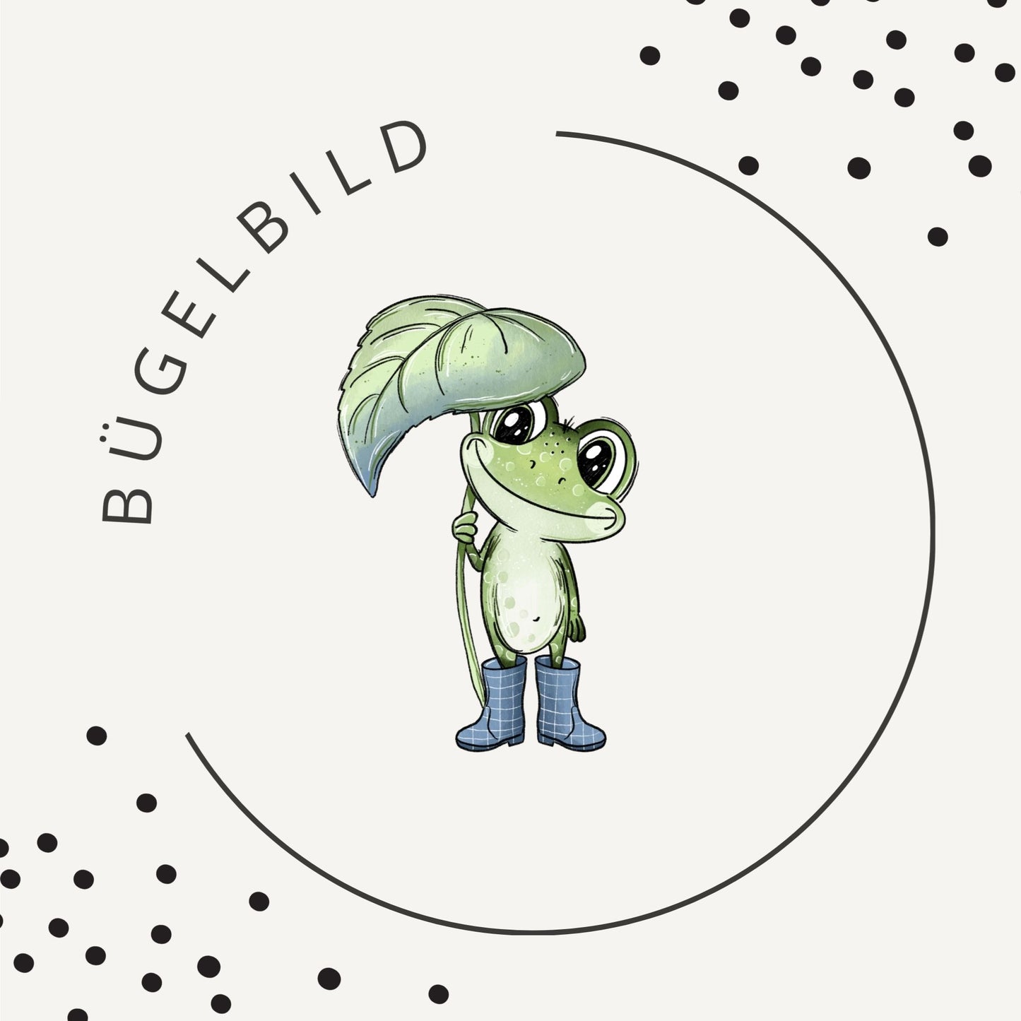 Bügelbild Froschtag Blau 1