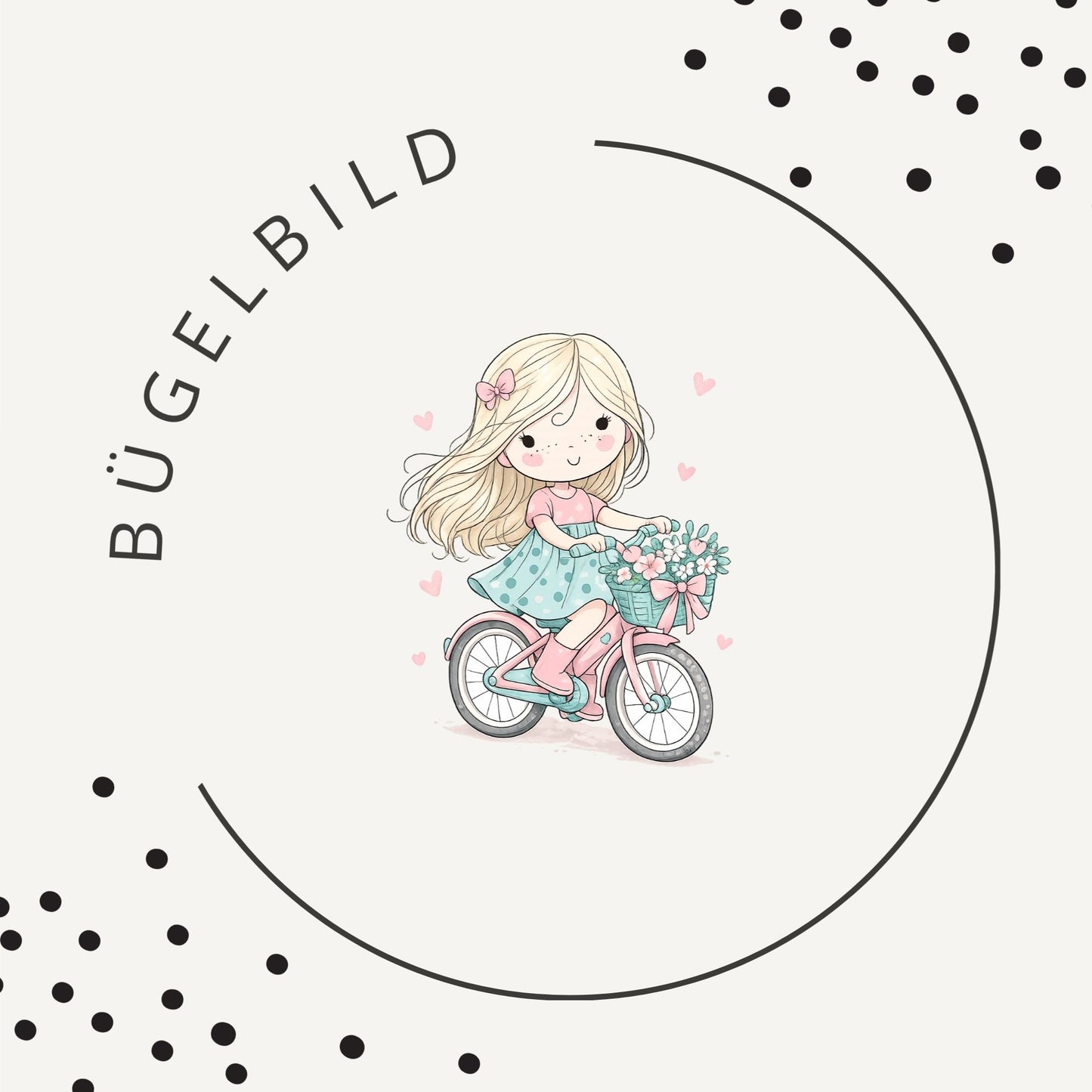 Bügelbild Rosie fährt Fahrrad