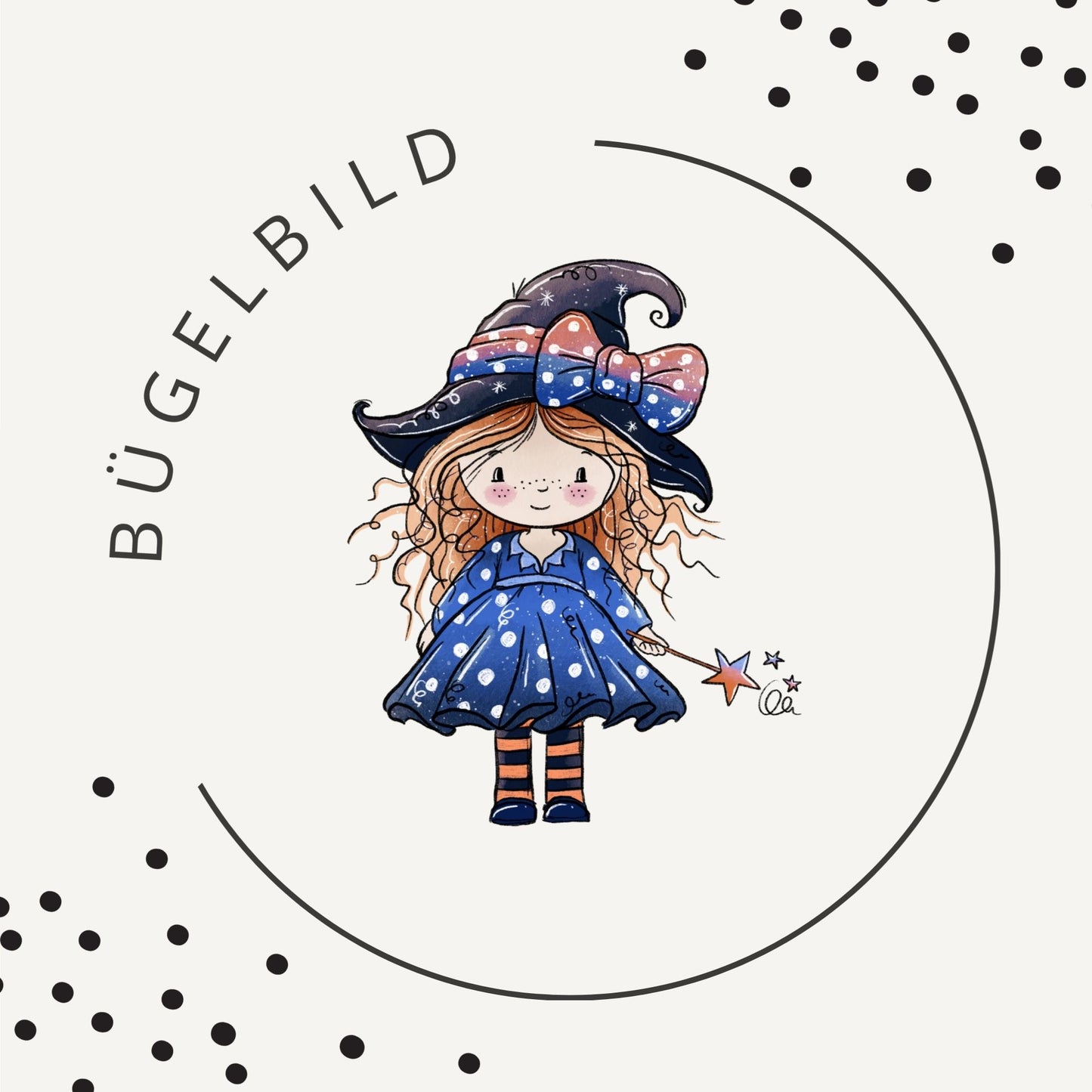 Bügelbild Hexilein Blau 1