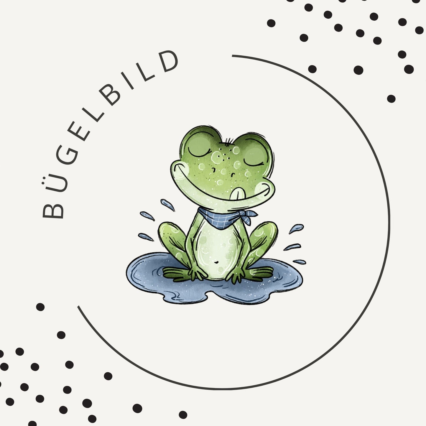 Bügelbild Froschtag Blau 2