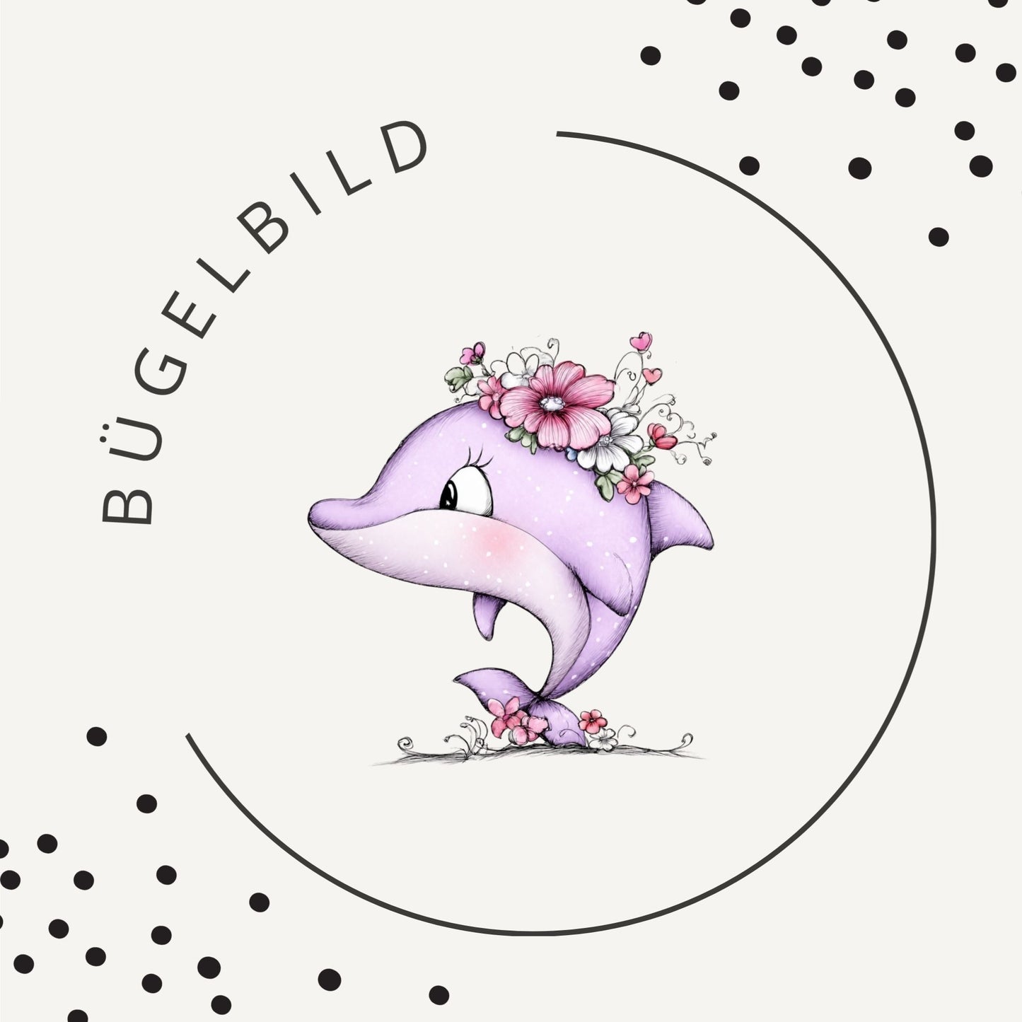Bügelbild Blooming Dolphin 2