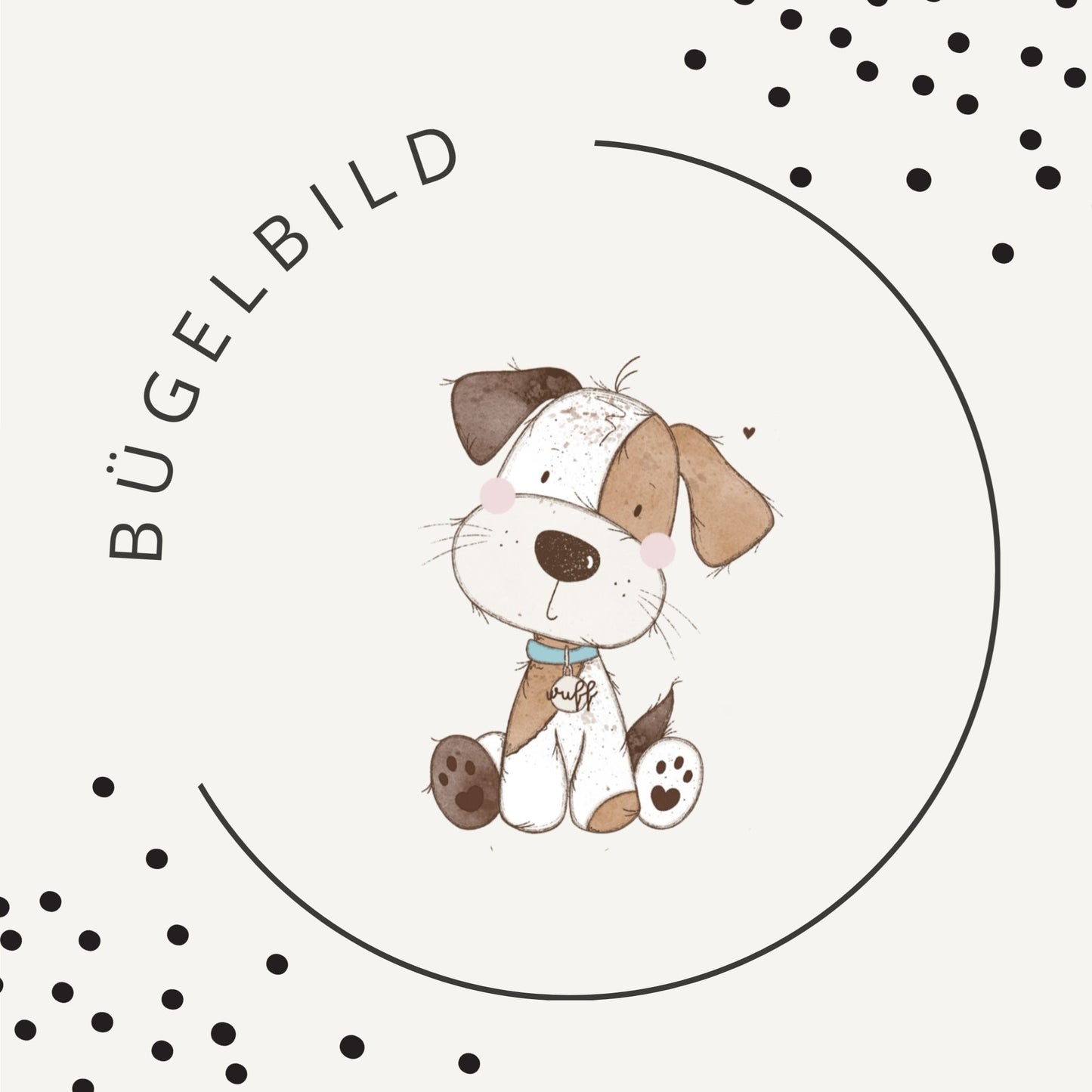 Bügelbild Linus – Süßer Hund im Aquarellstil