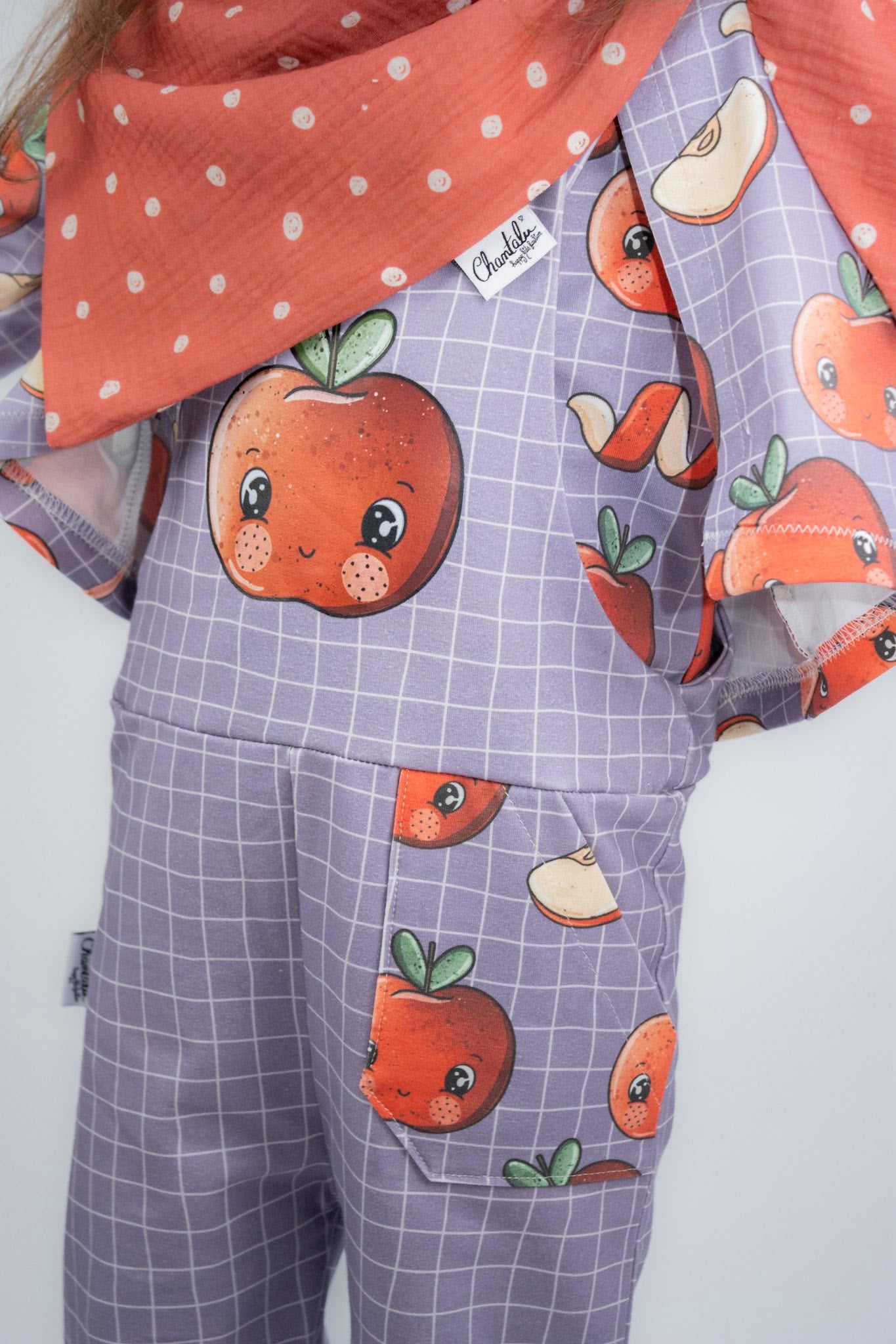 Stoffpaket Sweet Apples – Fruchtstoff in Rot & Lila | verschiedene Stoffarten
