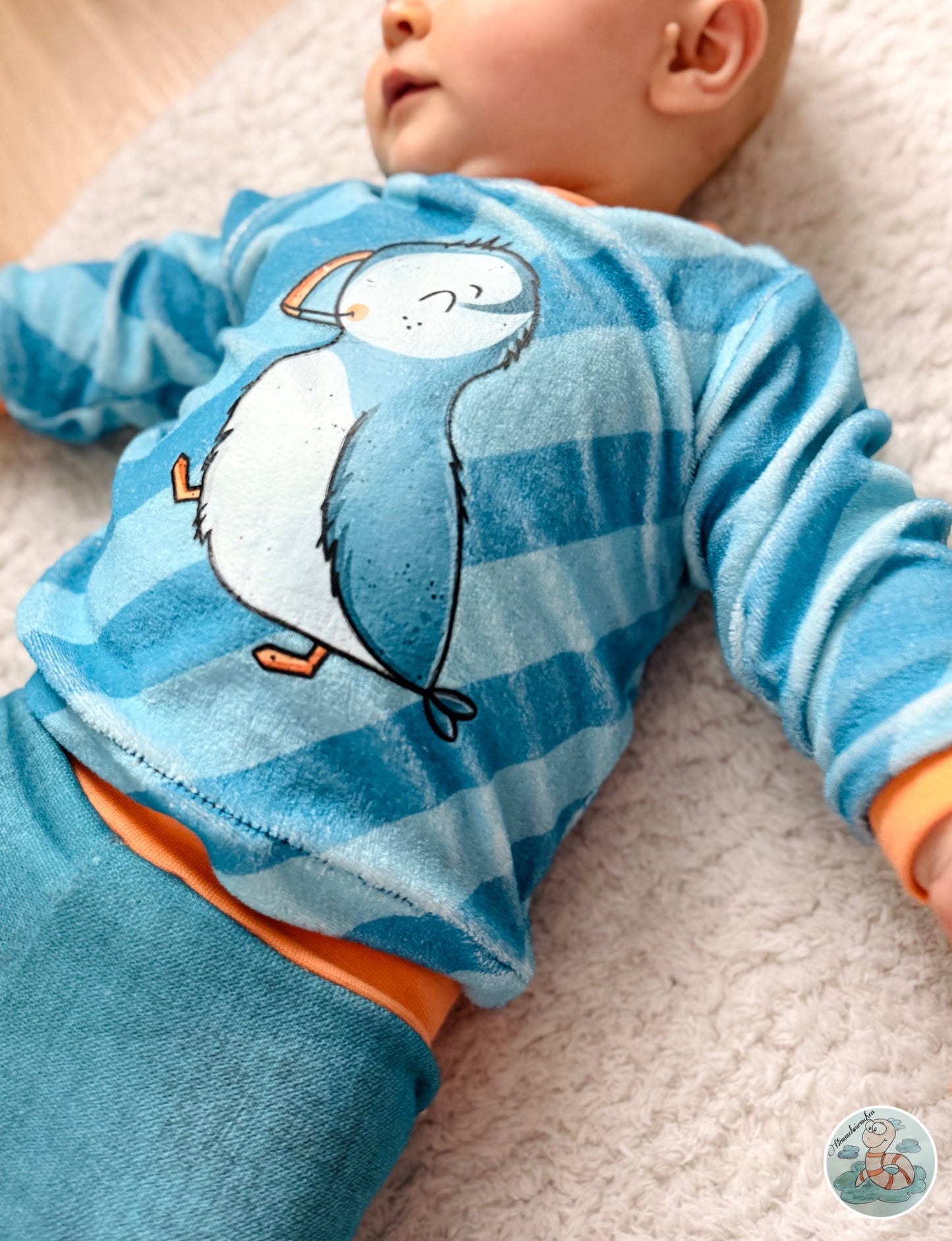 Puffin Friends – Kinderstoff mit Papageitauchern | verschiedene Stoffarten