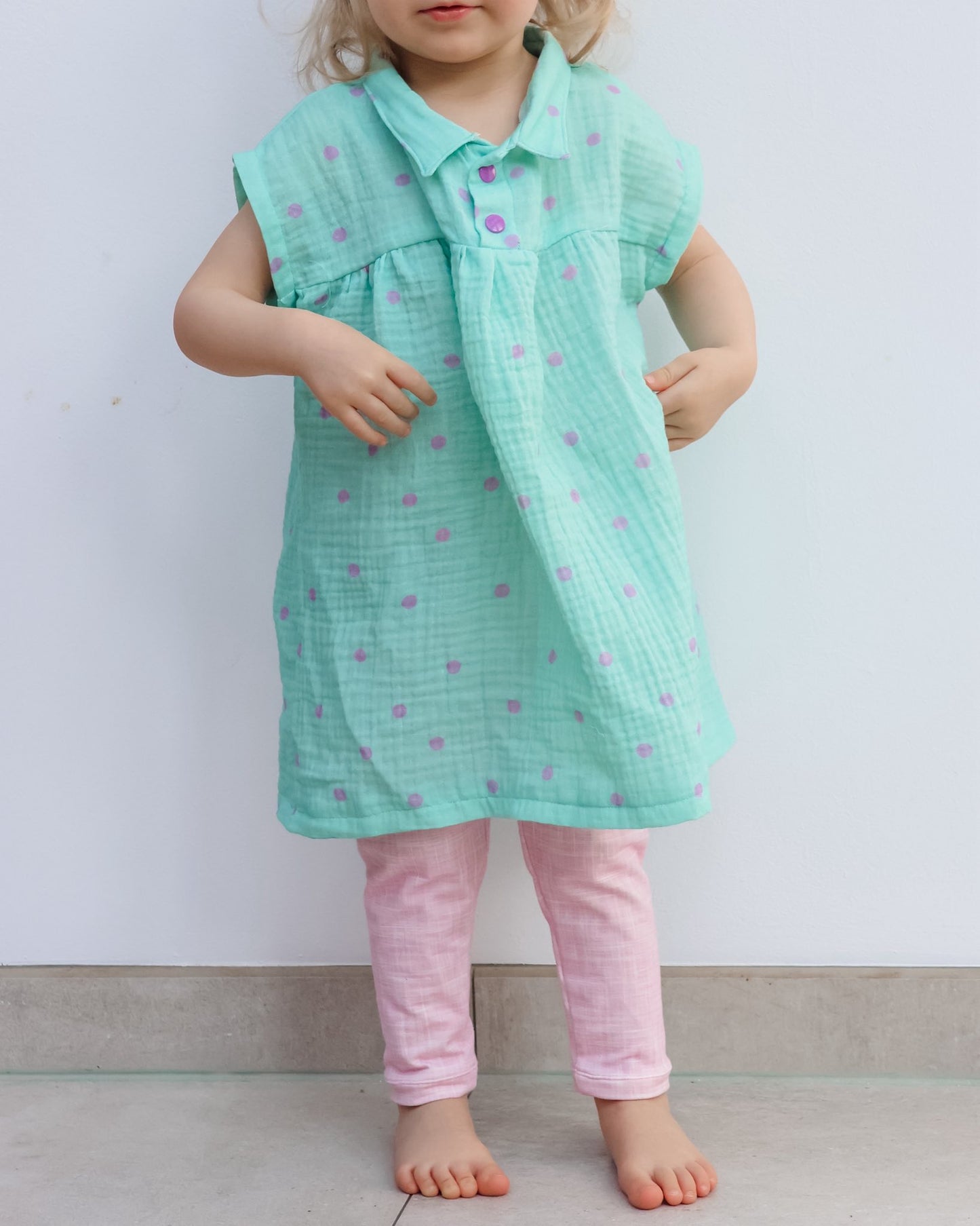 Chicks & Flowers Mint – Kinderstoff auf verschiedenen Stoffarten