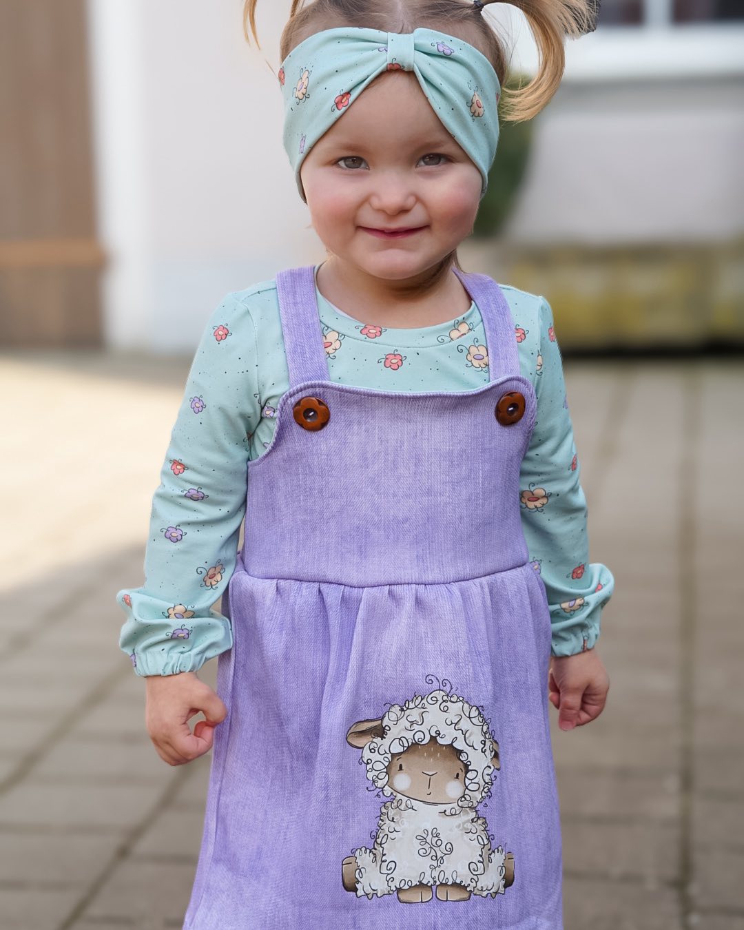 Stoffpaket Lämmchen Mint – Kinderstoff mit süßen Schafen | verschiedene Stoffarten