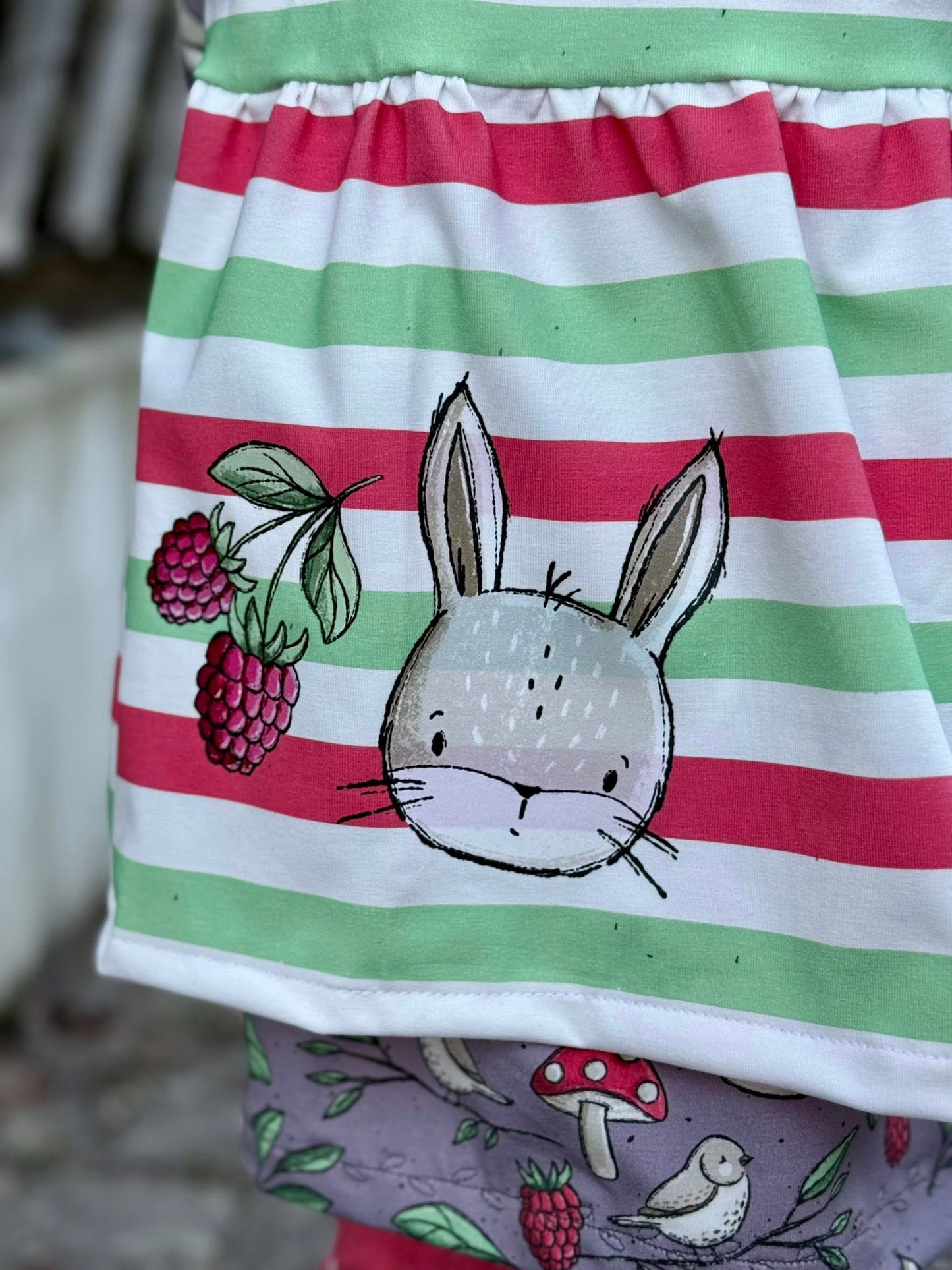 Bügelbild Wiesentag – süßes Hasenmotiv mit Beeren