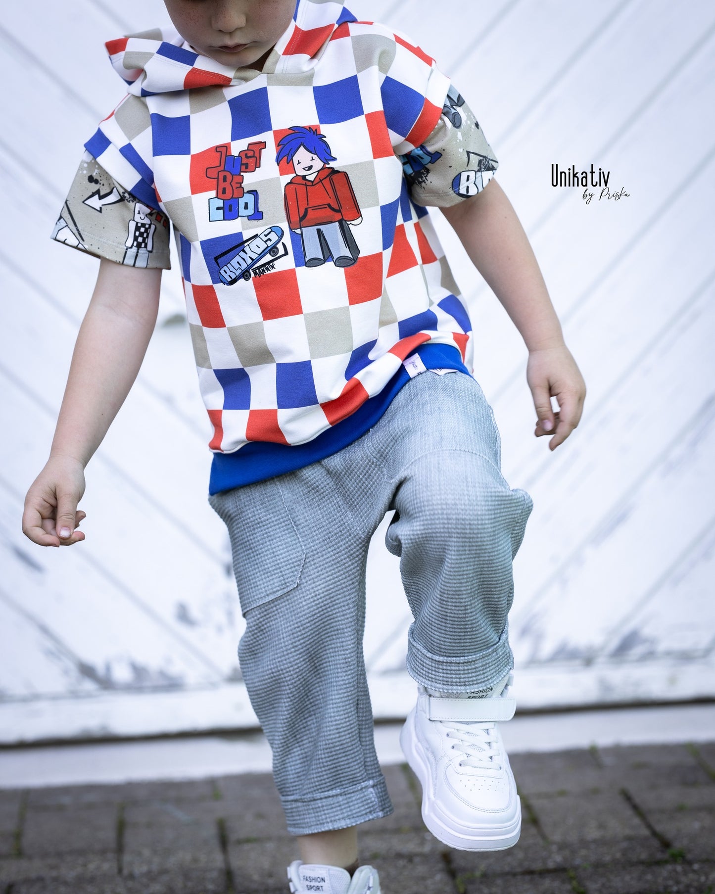 Bügelbild Bloxos Braun – Cooles Skater Motiv für Kinder