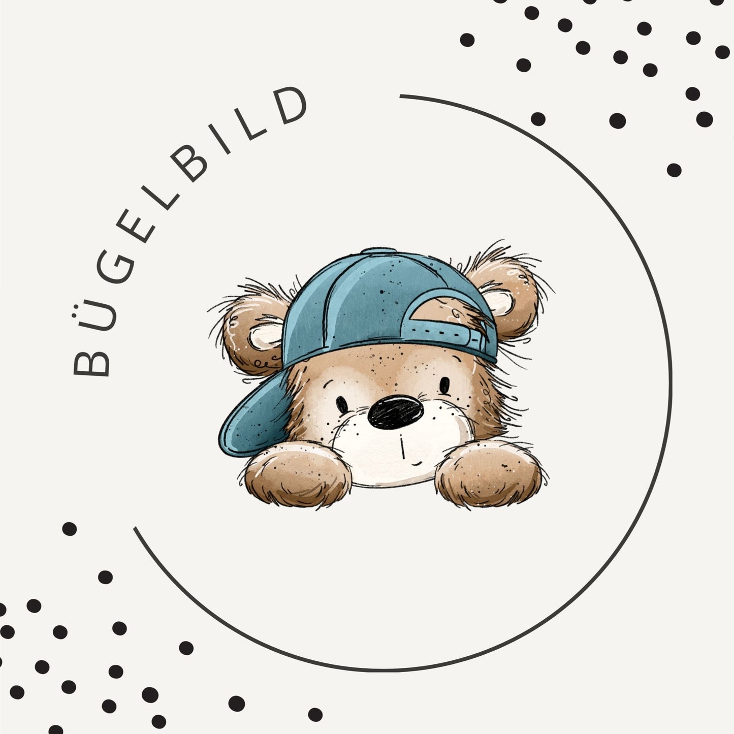 Bügelbild Bear Vibes 5 – Süßer Bär mit Cap
