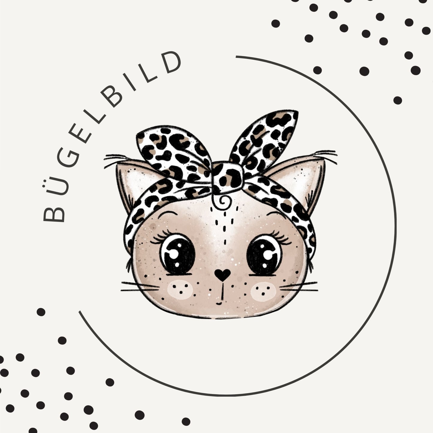 Bügelbild Kitty Flower Leo 1 – süßes Katzenmotiv im Leo Look