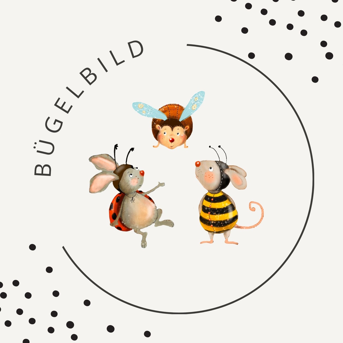 Bügelbild Frühlingskinder – Biene & Marienkäfer