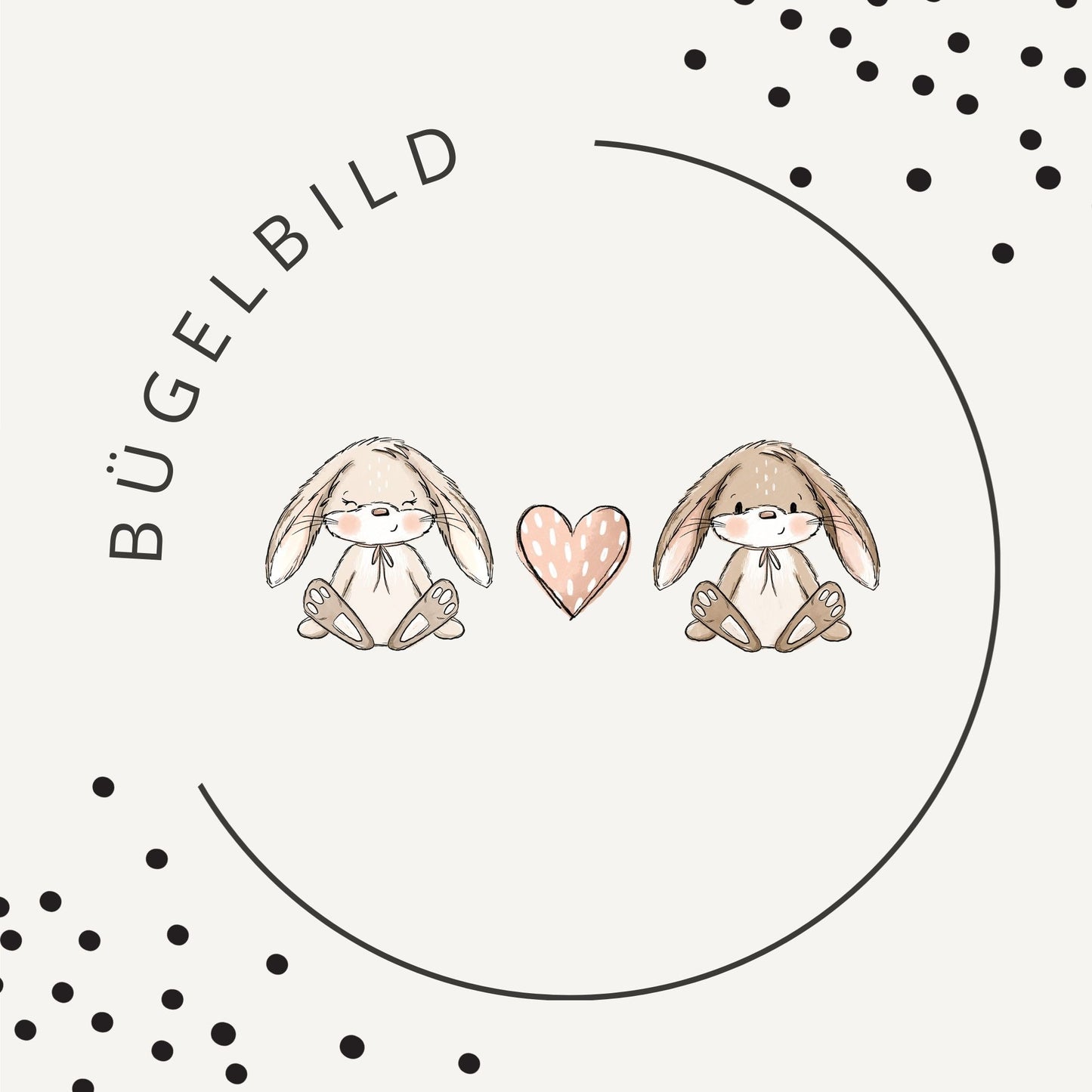 Bügelbild Kleine Häschen Braun Beige – Süßes Hasenmotiv für Baby & Kinder
