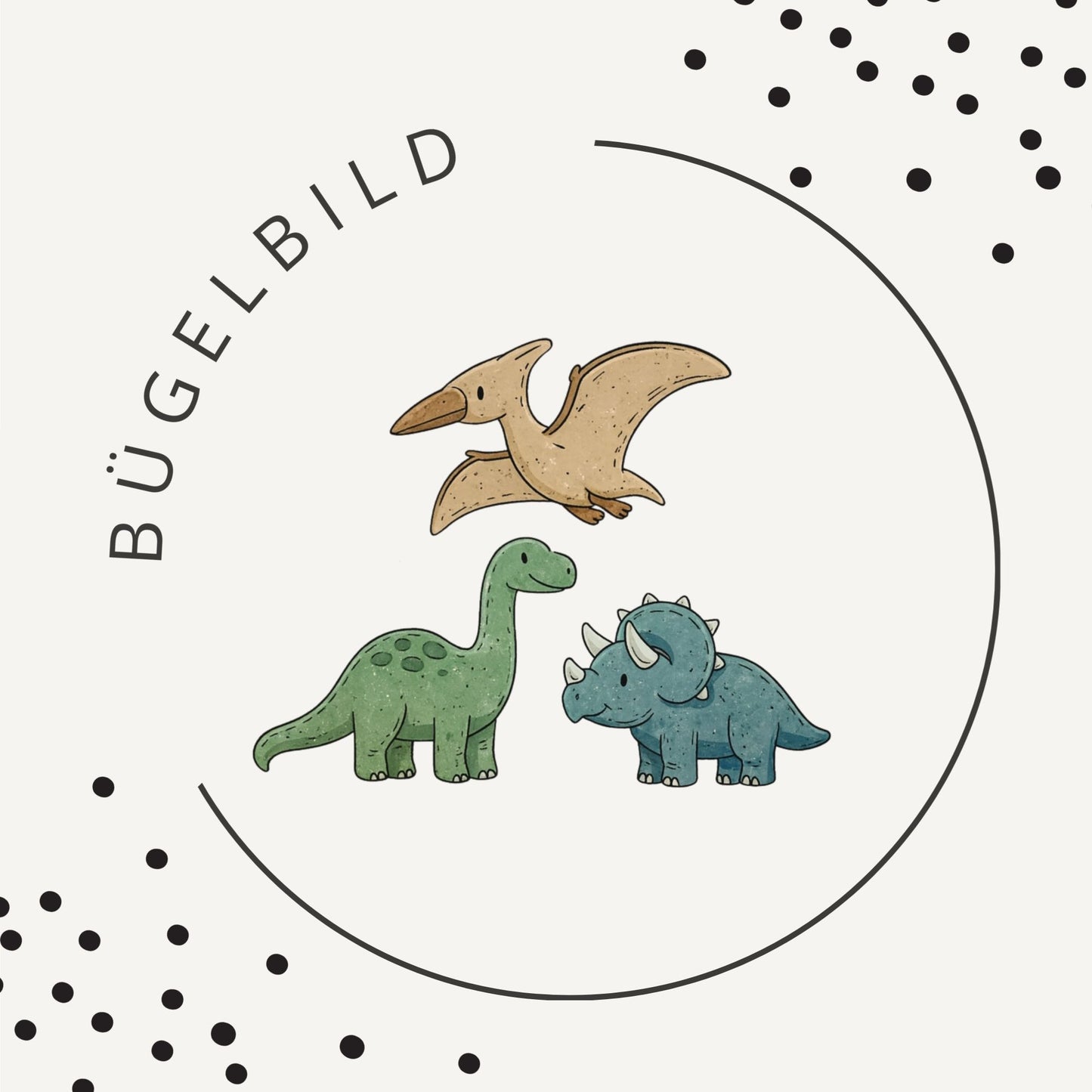 Bügelbild Dinotopia – süße Dinosaurier im Aquarell Stil