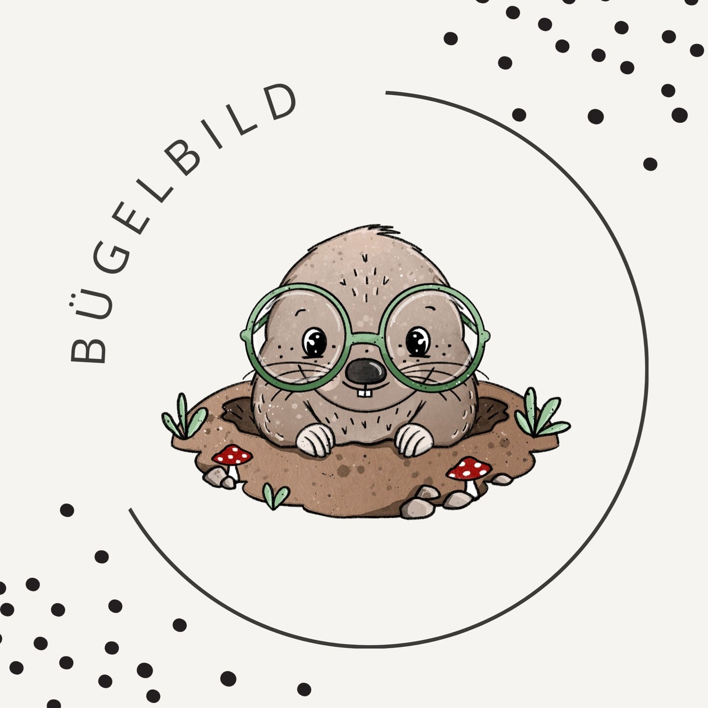 Bügelbild Kleiner Maulwurf 2 – süßes Waldtier für Kinder