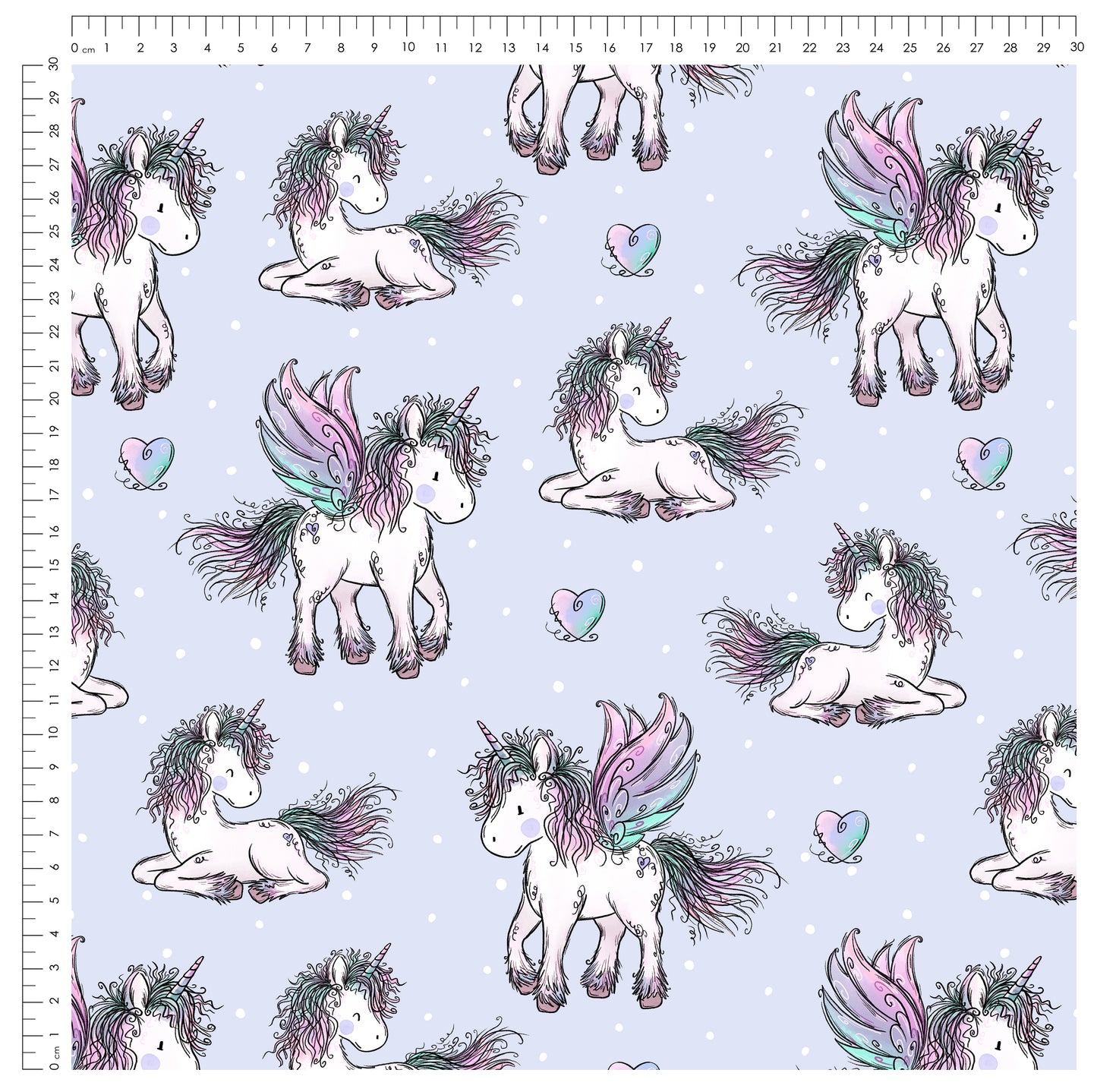 Stoffpaket Einhornzeit Blau – Einhorn Stoff in Blau | verschiedene Stoffarten