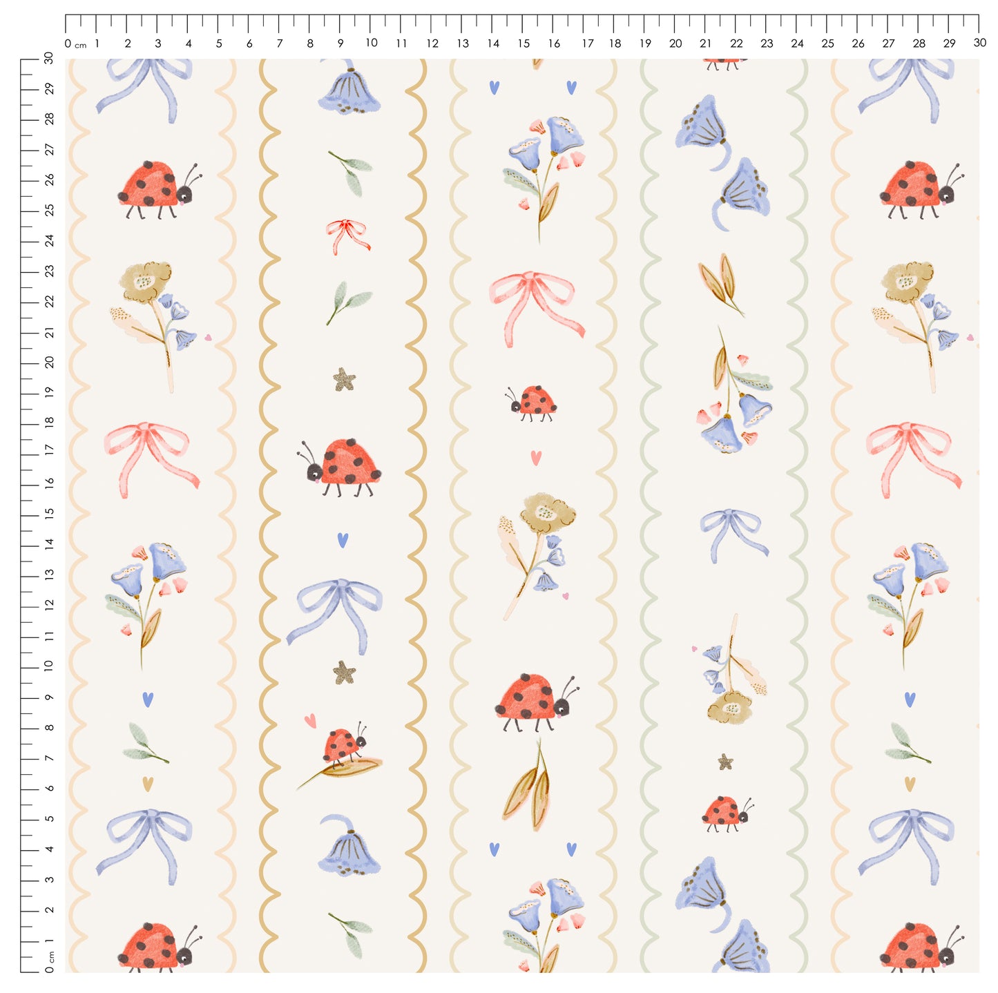 Little Ladybug Mix Creme | auf verschiedenen Stoffarten