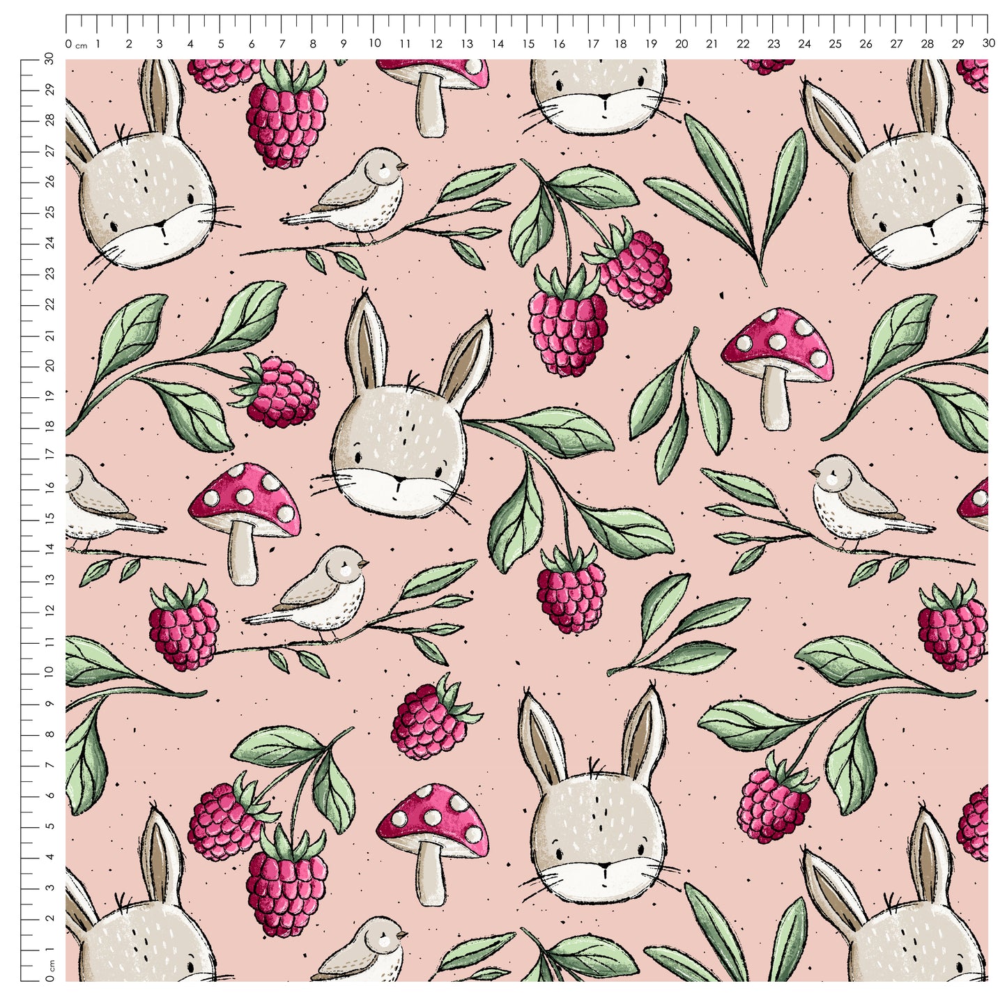 Wiesentag Rosa – Waldtiere & Natur | verschiedene Stoffarten