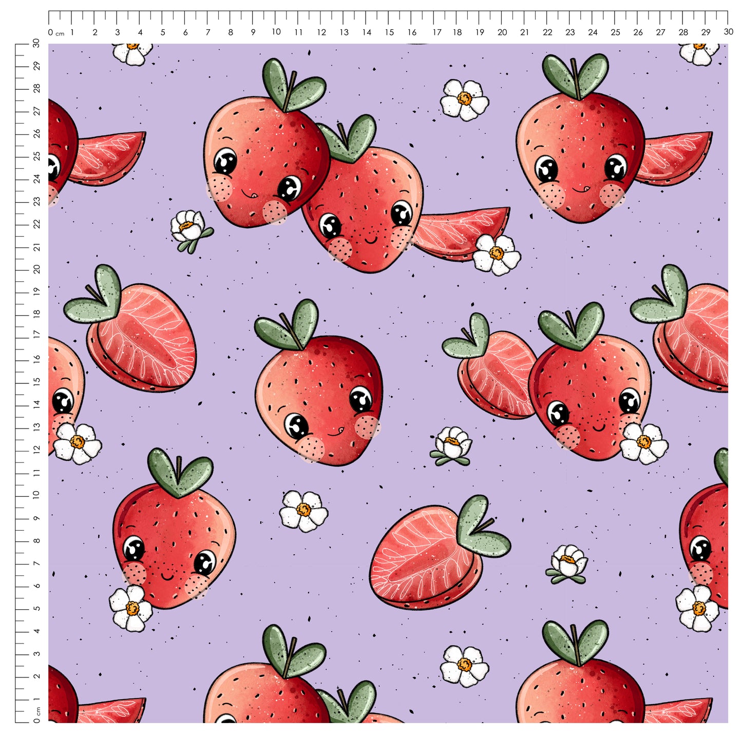 Stoffpaket Sweet Strawberry – Kinderstoff mit Erdbeeren | verschiedene Stoffarten