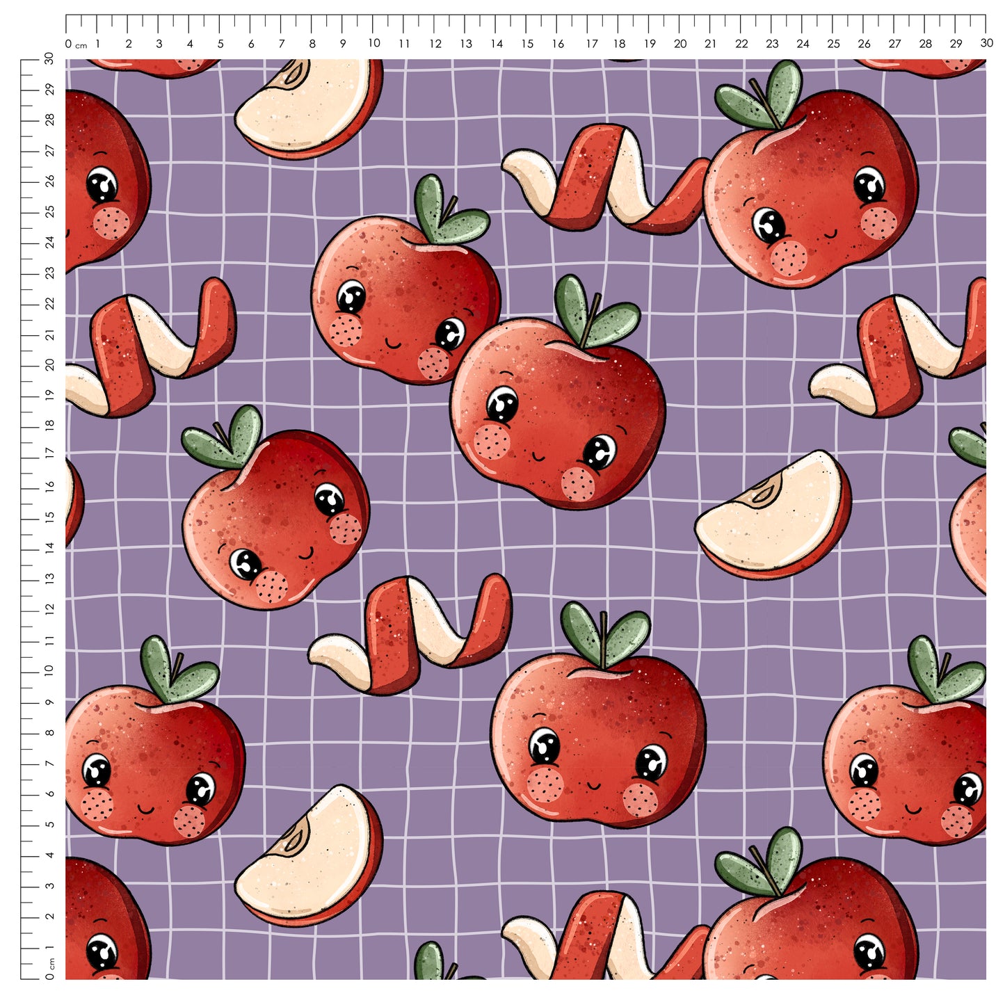 Stoffpaket Sweet Apples – Fruchtstoff in Rot & Lila | verschiedene Stoffarten