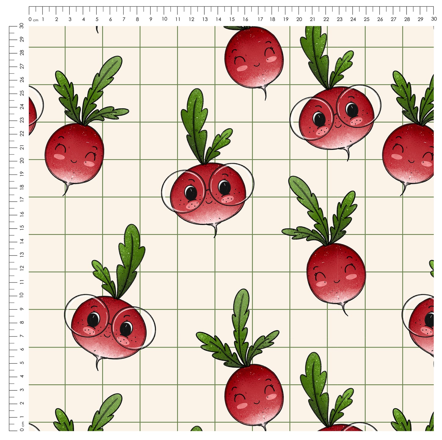 Stoffpaket Radieschen Liebe – Kinderstoff mit süßen Radieschen | verschiedene Stoffarten