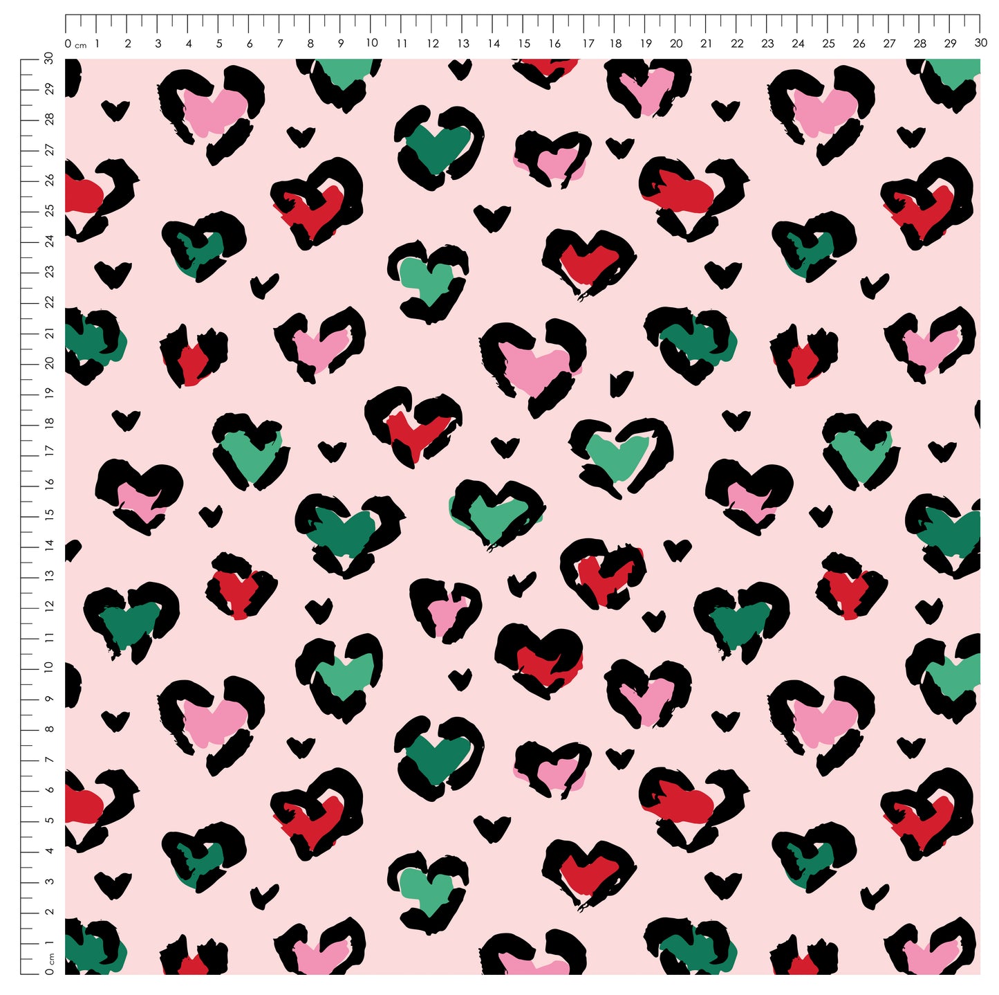 Leo Hearts Rosa – moderner Leo Stoff mit Herzen | verschiedene Stoffarten