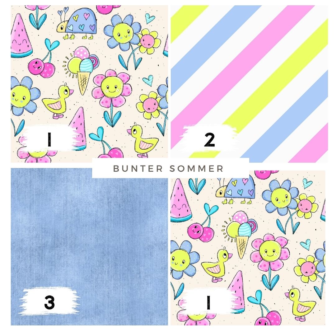 Bunter Sommer Gelb | auf verschiedenen Stoffarten