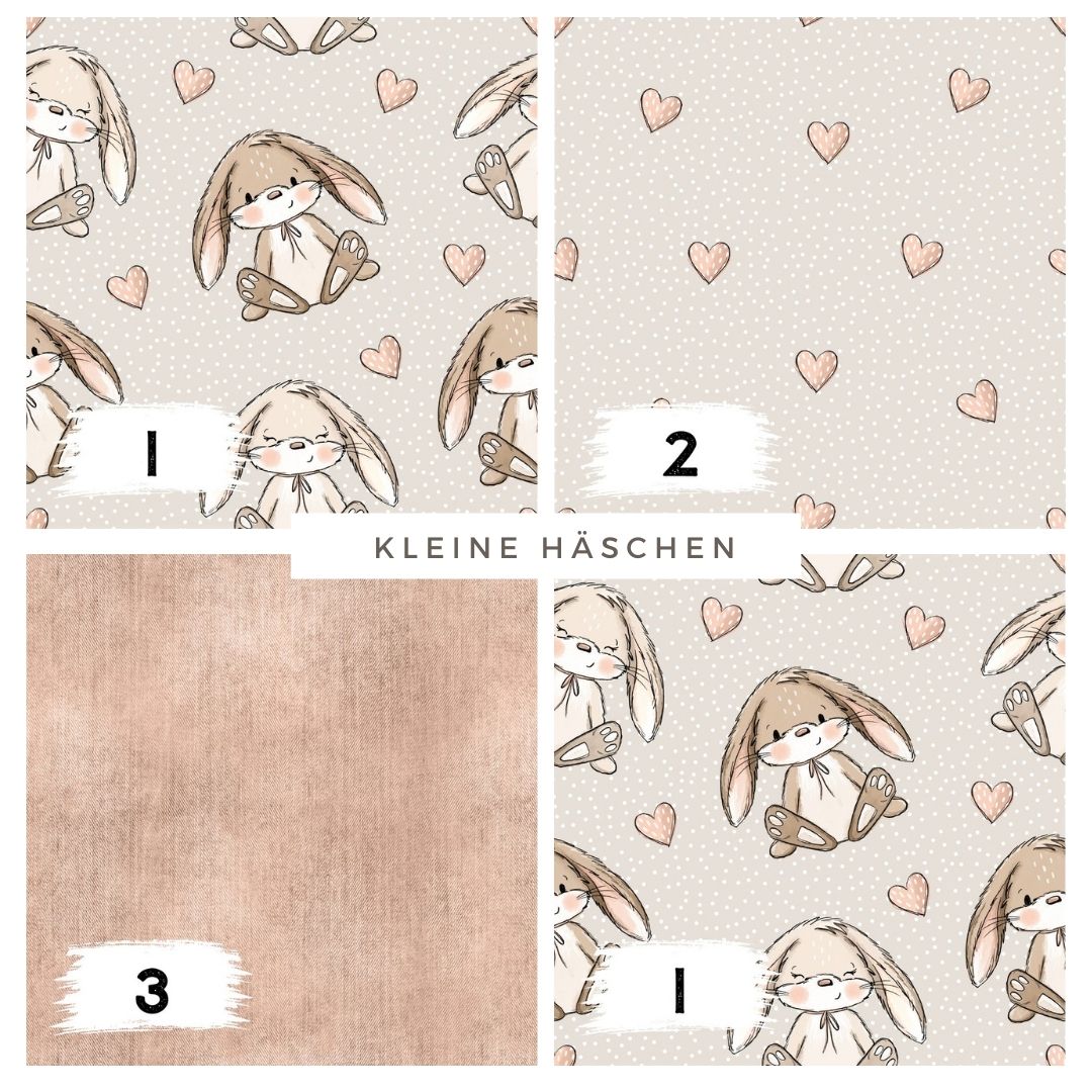 Stoffpaket Kleine Häschen Beige – Kinderstoff mit Hasen | verschiedene Stoffarten