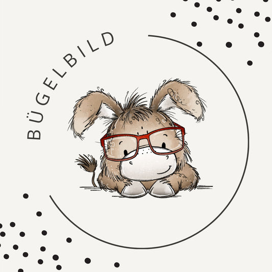Bügelbild Kleines Eselchen 4  – Süßes Esel Motiv für Kinderkleidung