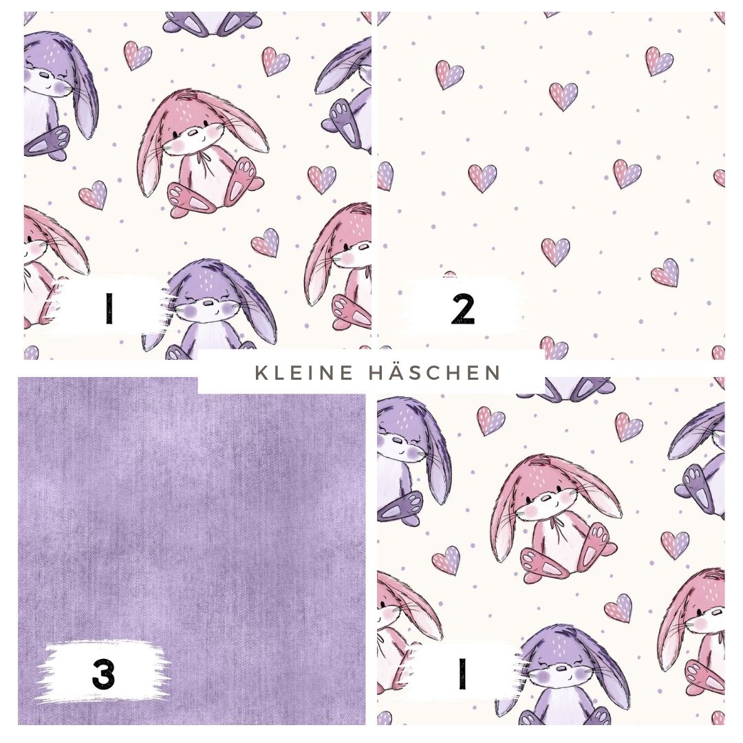 Kleine Häschen Ecru – Kinderstoff mit Hasen | verschiedene Stoffarten