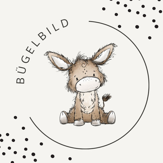Bügelbild Kleines Eselchen 2  – Süßes Esel Motiv für Kinderkleidung