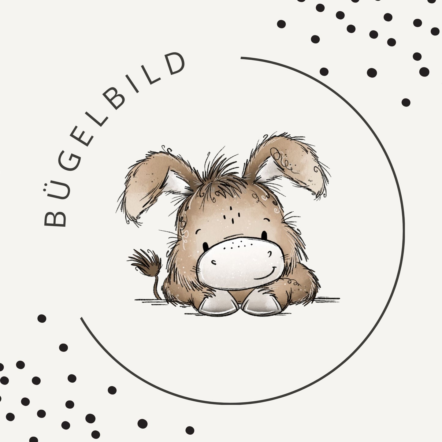 Bügelbild Kleines Eselchen 5  – Süßes Esel Motiv für Kinderkleidung