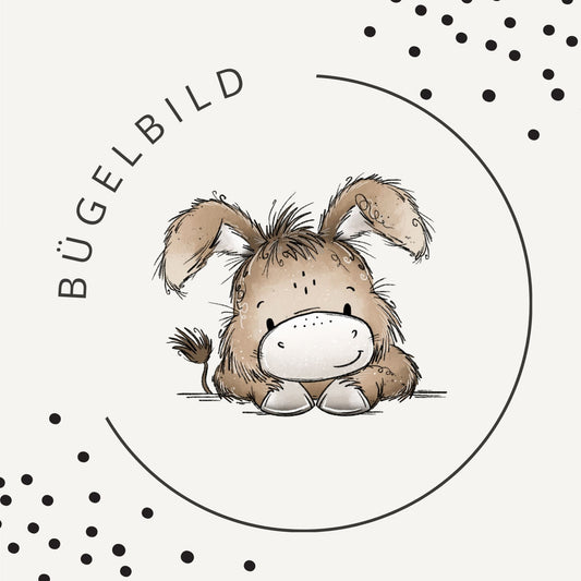 Bügelbild Kleines Eselchen 5  – Süßes Esel Motiv für Kinderkleidung