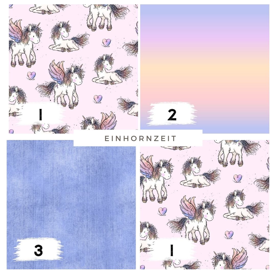 Stoffpaket Einhornzeit Rosa – Einhorn Stoff in Rosa | verschiedene Stoffarten